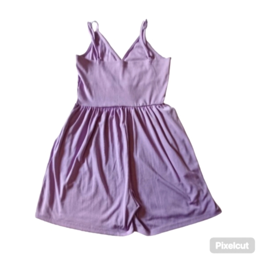 Womens Lavender Spaghetti Strap Romper with Pockets - Size S - Picture 3 of 3
